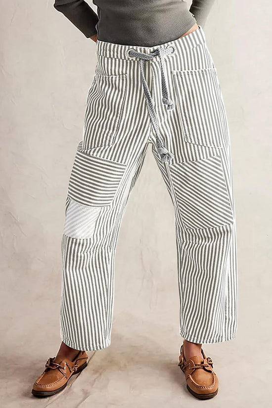Striped Pattern Casual Loose Fit Pants