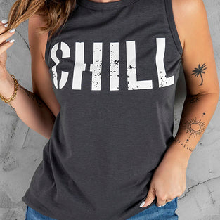 CHILL Graphic Print Tank Top