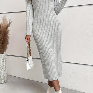 Ribbed Long Sleeve Bodycon Dress