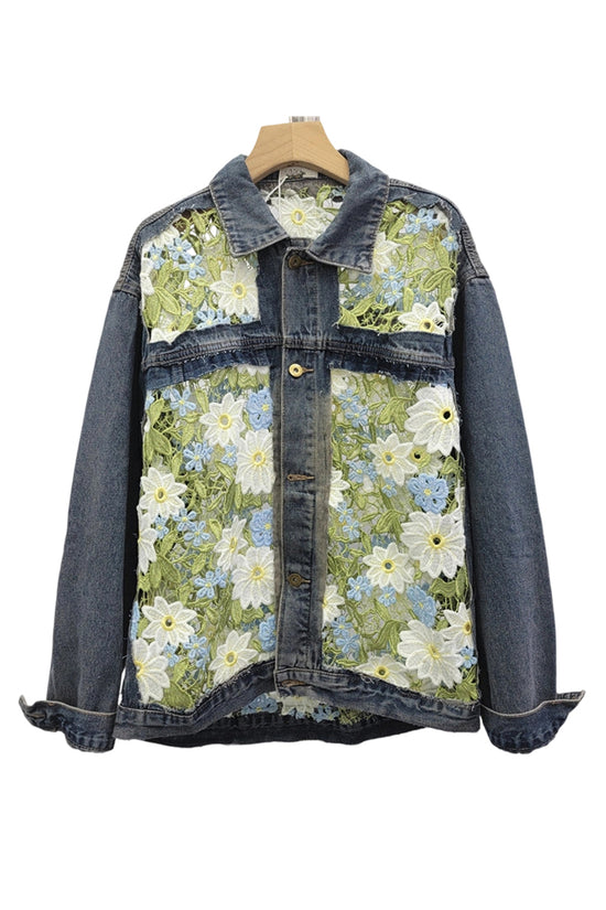 Floral Detail Denim Jacket