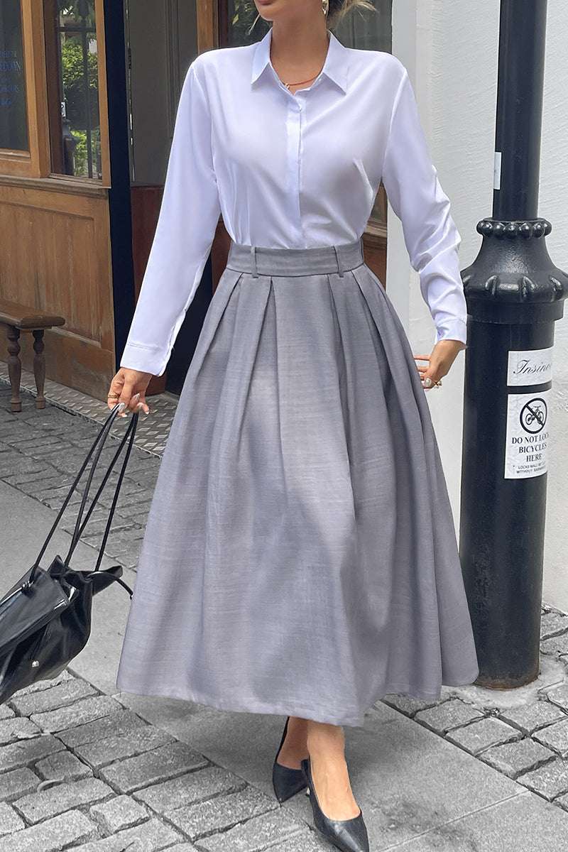 Elegant Pleated Midi Skirt