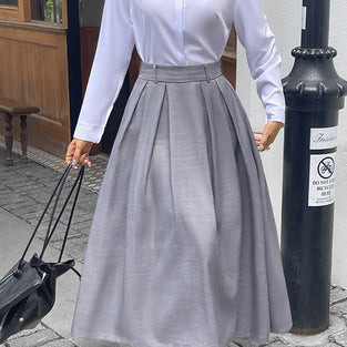 Elegant Pleated Midi Skirt