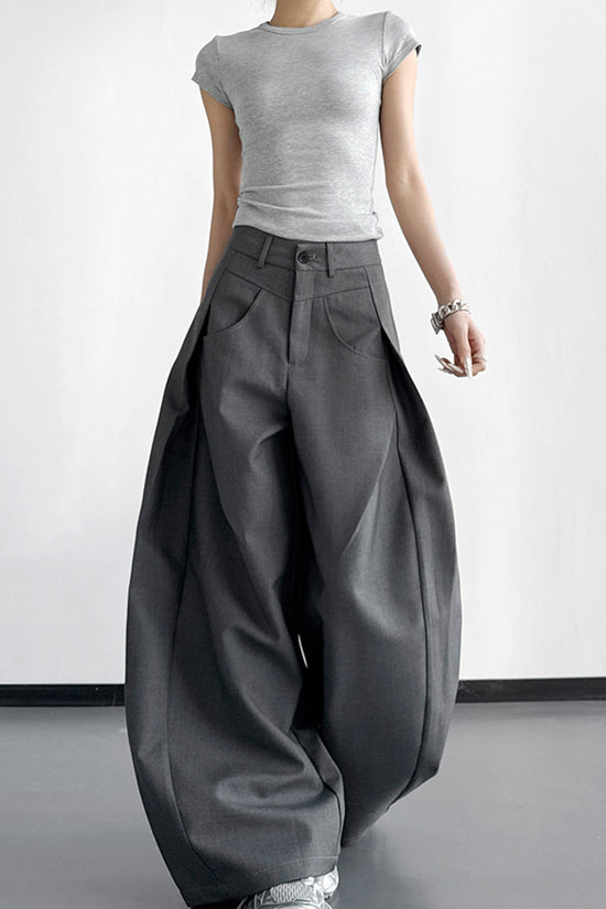 Wide-Leg Statement Casual Pants