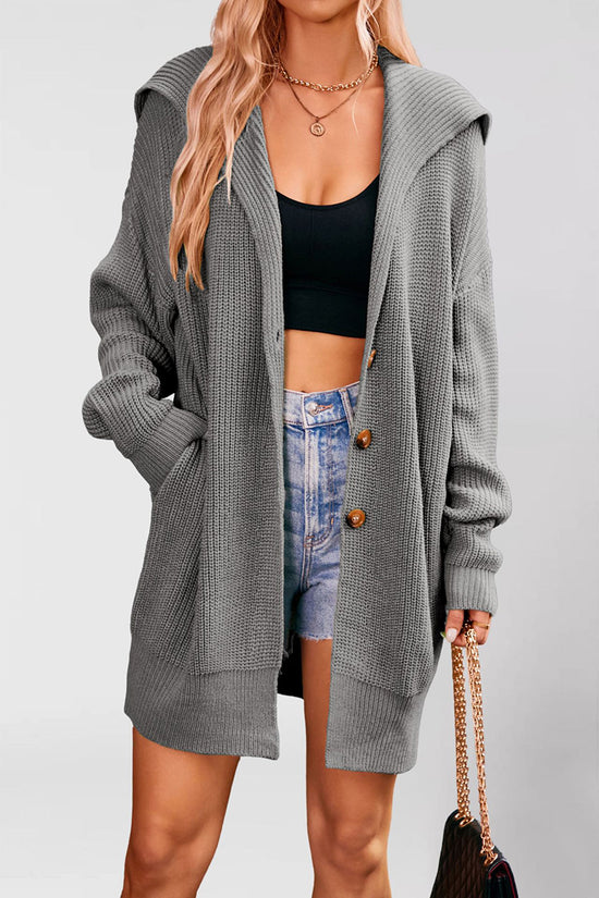 Cozy Knit Hooded Cardigan