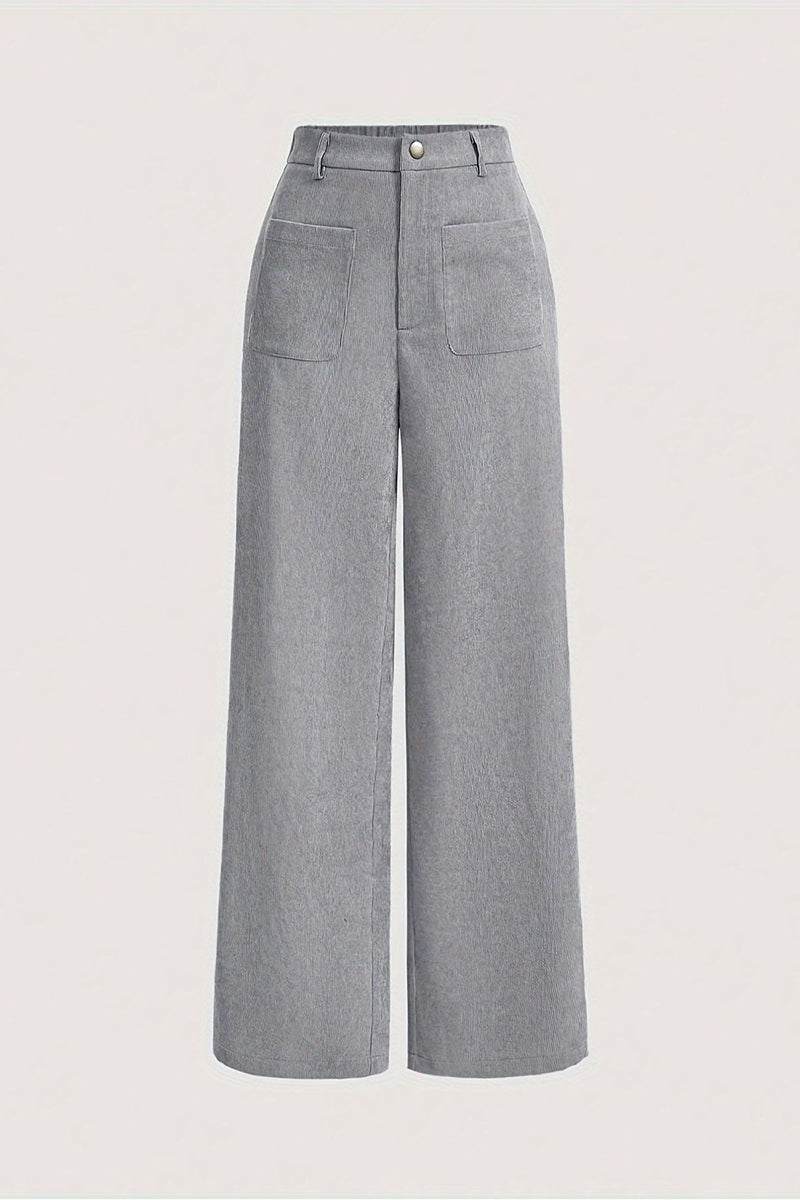Wide-Leg High Waist Casual Pants