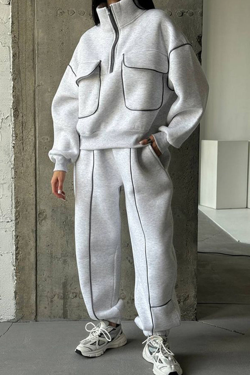 Stylish High-Collar Activewear Set