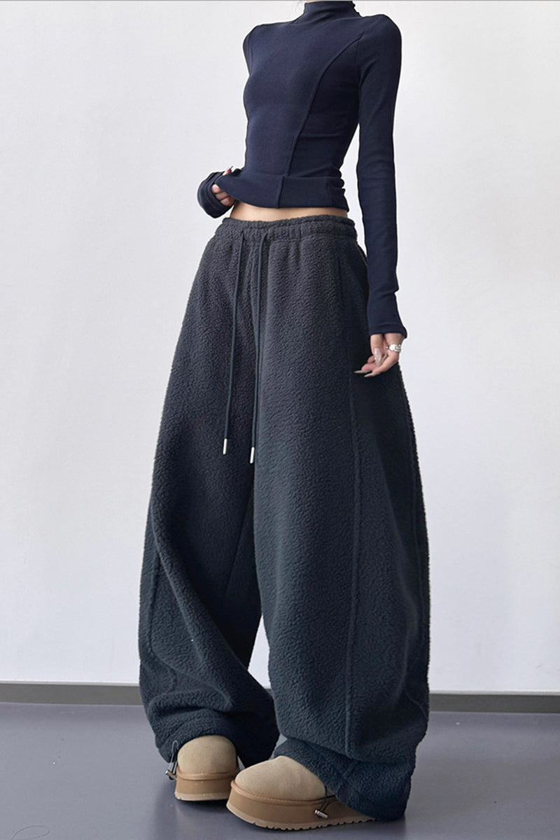 Oversized Drawstring Casual Pants