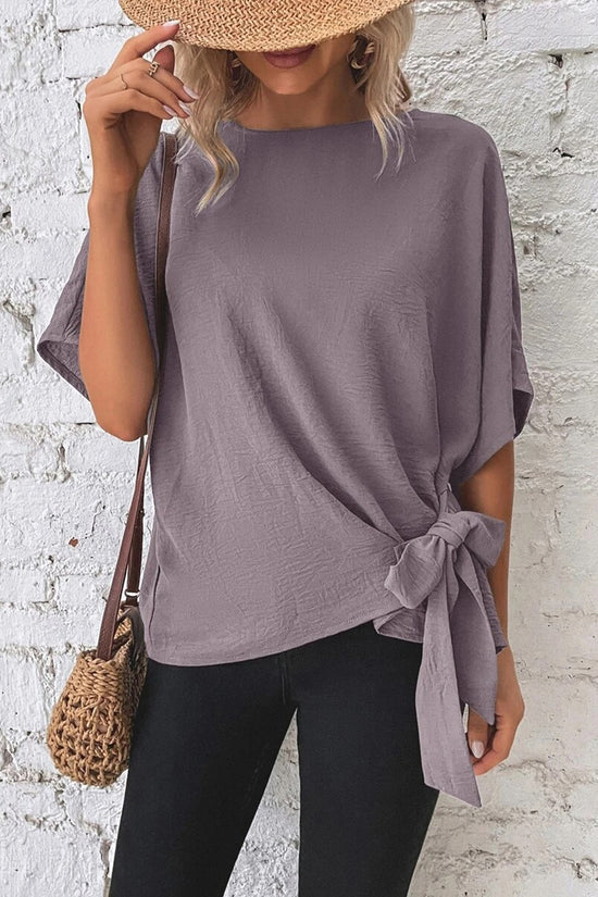 Casual Tie-Front T-Shirt