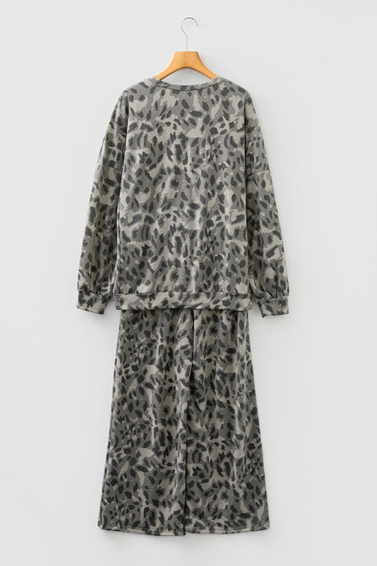 Leopard Print Relaxed Pants Set