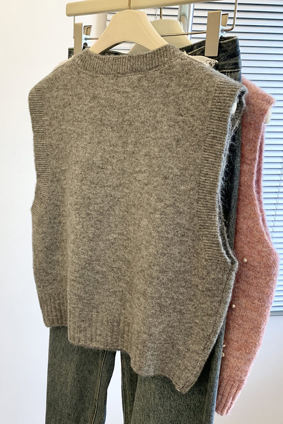 Delicate Lace V-Neck Sweater Vest