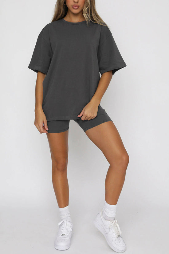 Oversized Tee and Biker Shorts Set