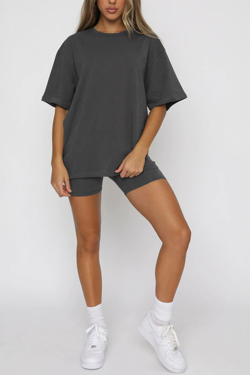 Oversized Tee and Biker Shorts Set