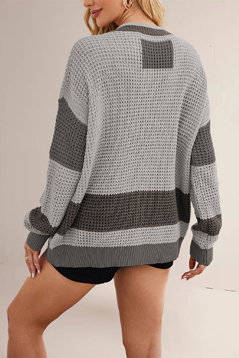 Striped Button-Up Cardigan
