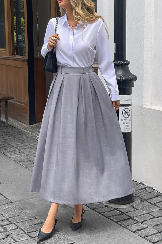 Elegant Pleated Midi Skirt