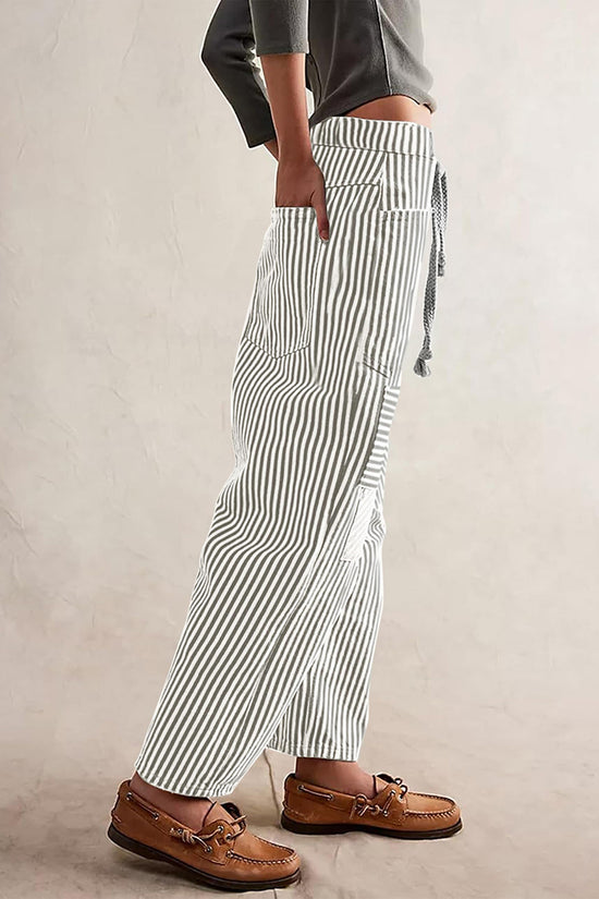 Striped Pattern Casual Loose Fit Pants