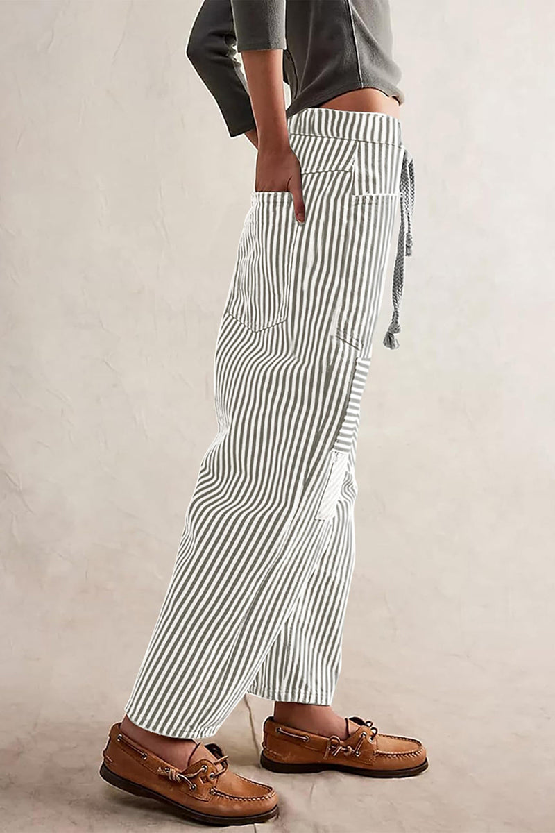 Striped Pattern Casual Loose Fit Pants