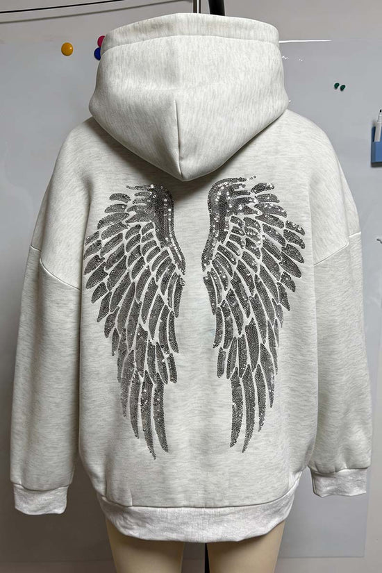 Angel Wing Sequin Hoodie