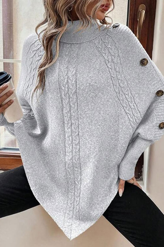Cozy Cable Knit Buttoned Shrug