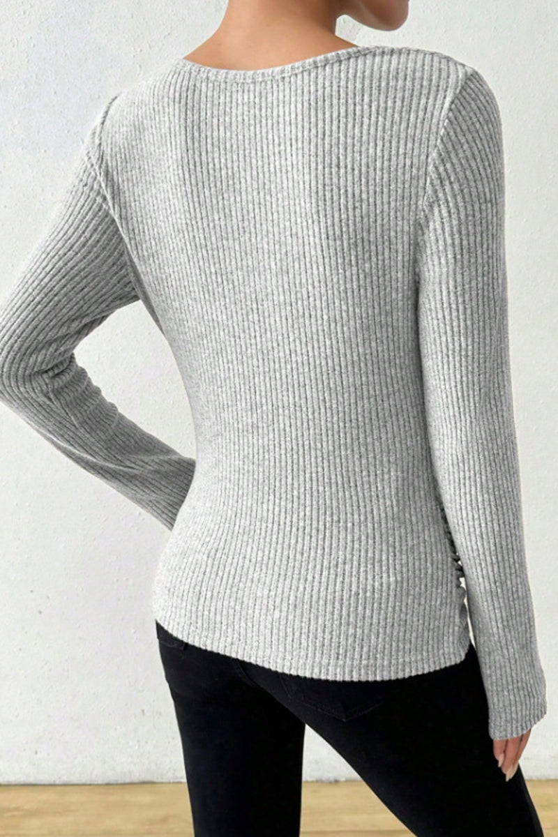 Ribbed Long Sleeve Bodycon Sweater