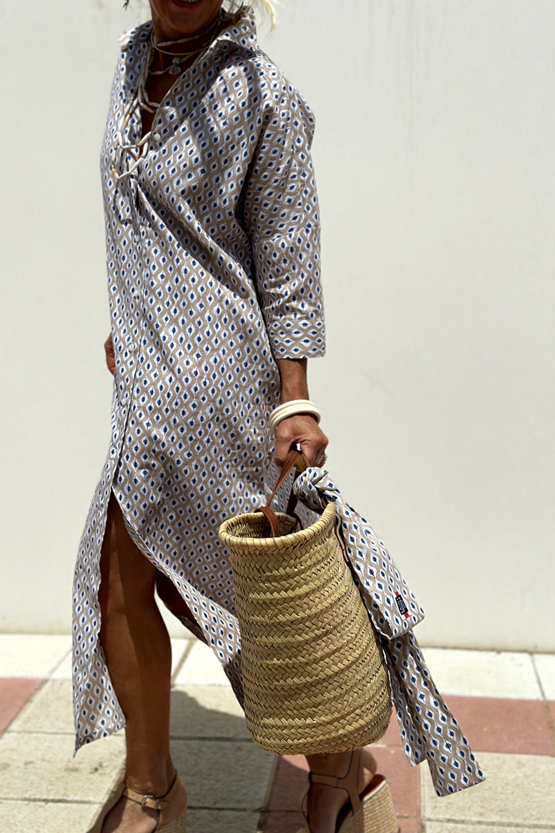 Striped Belted Shirt Dress