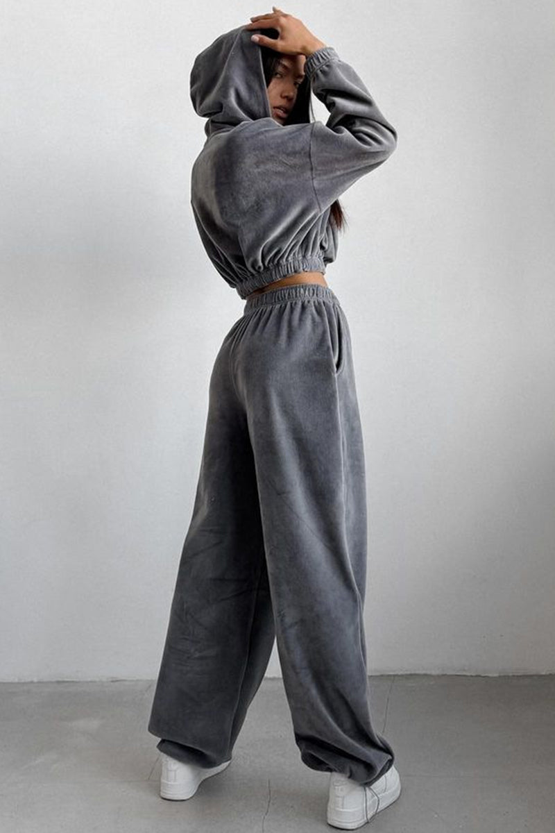 Cozy Hooded Zip-Up Activewear Set