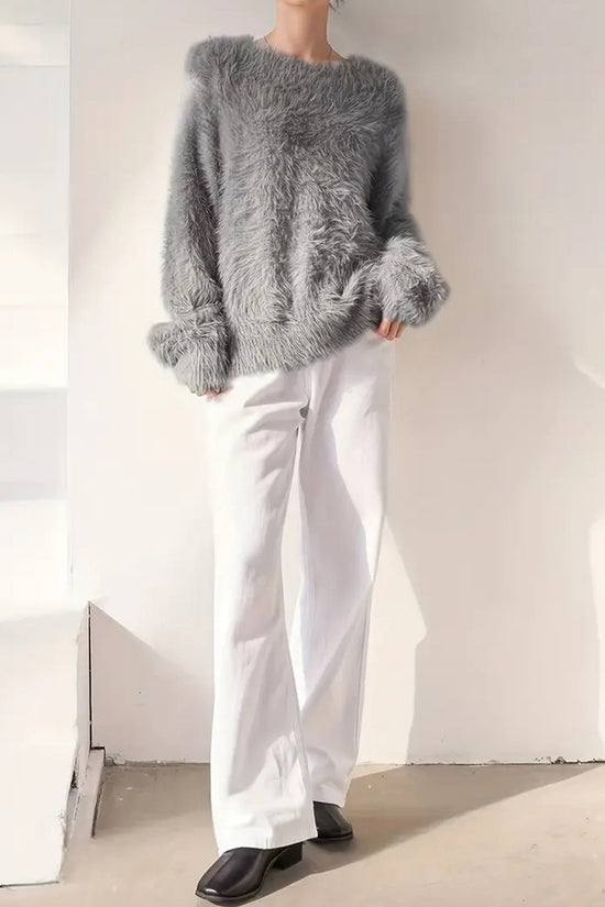 Fuzzy Long Sleeve Cozy Sweater