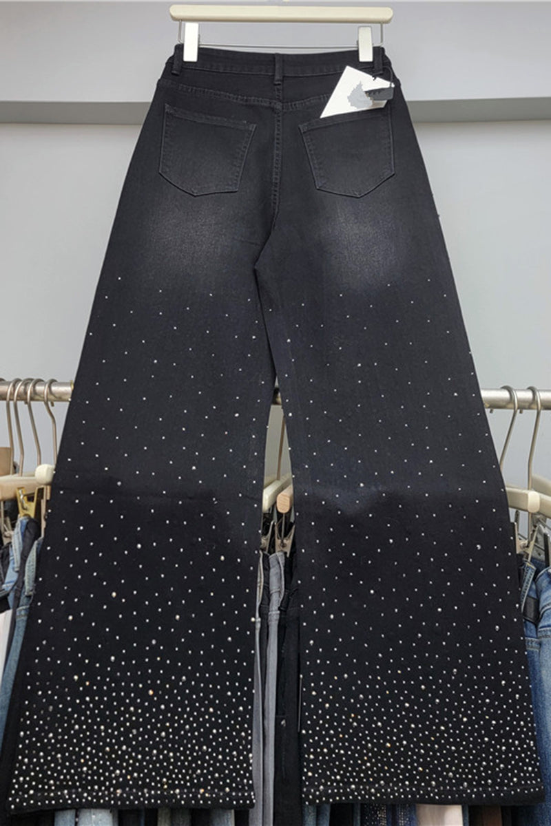 Embellished Wide Leg Jeans