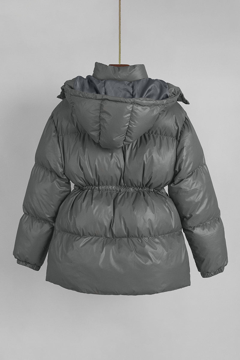 Sleek Belted Puffer Coat