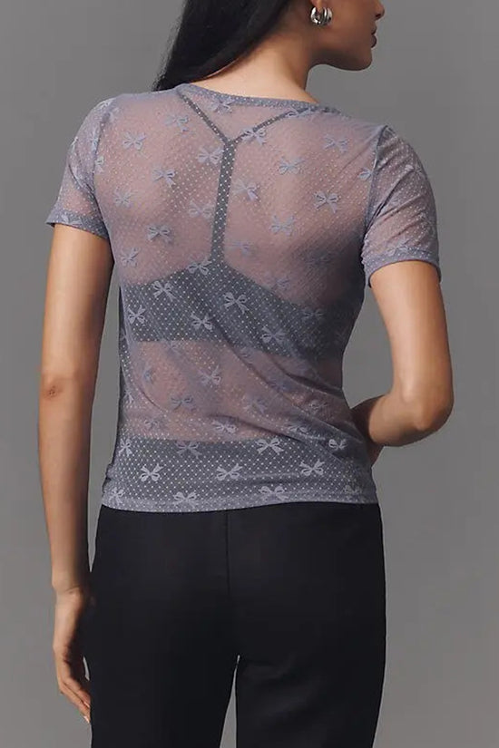 Chic Sheer Lace T-Shirt