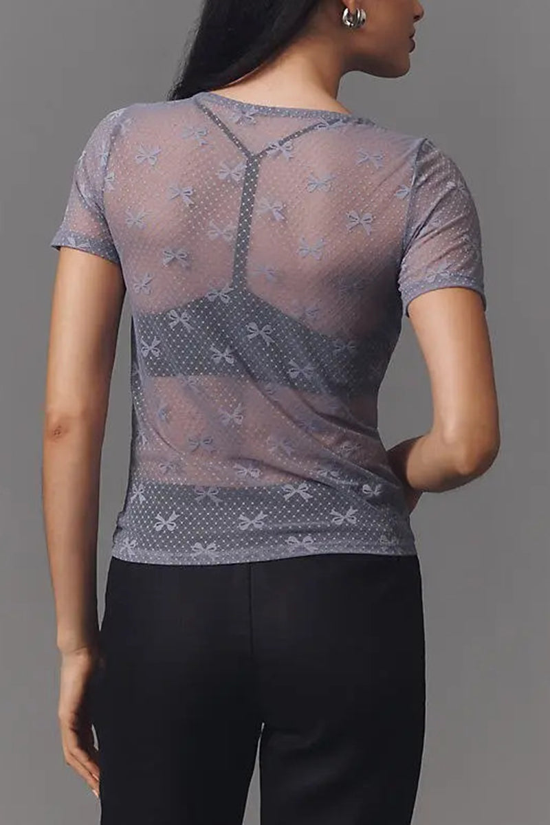 Chic Sheer Lace T-Shirt