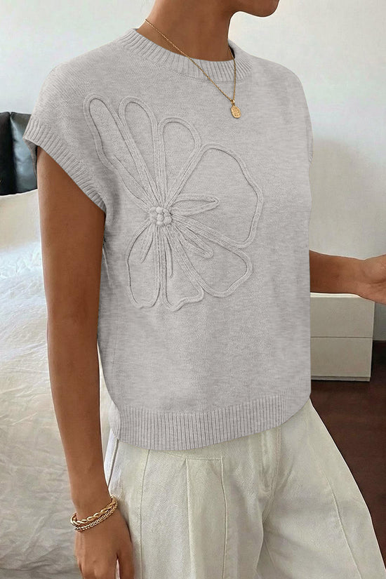 Floral Sleeveless Sweater Vest