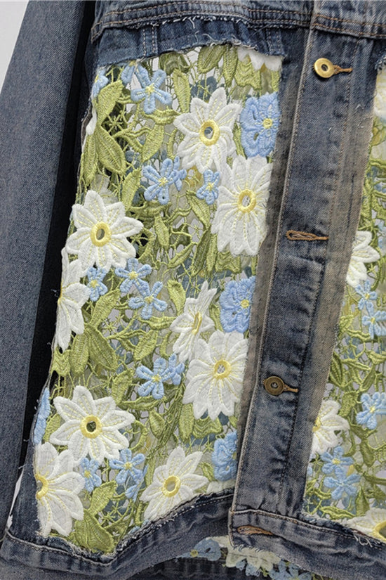 Floral Detail Denim Jacket
