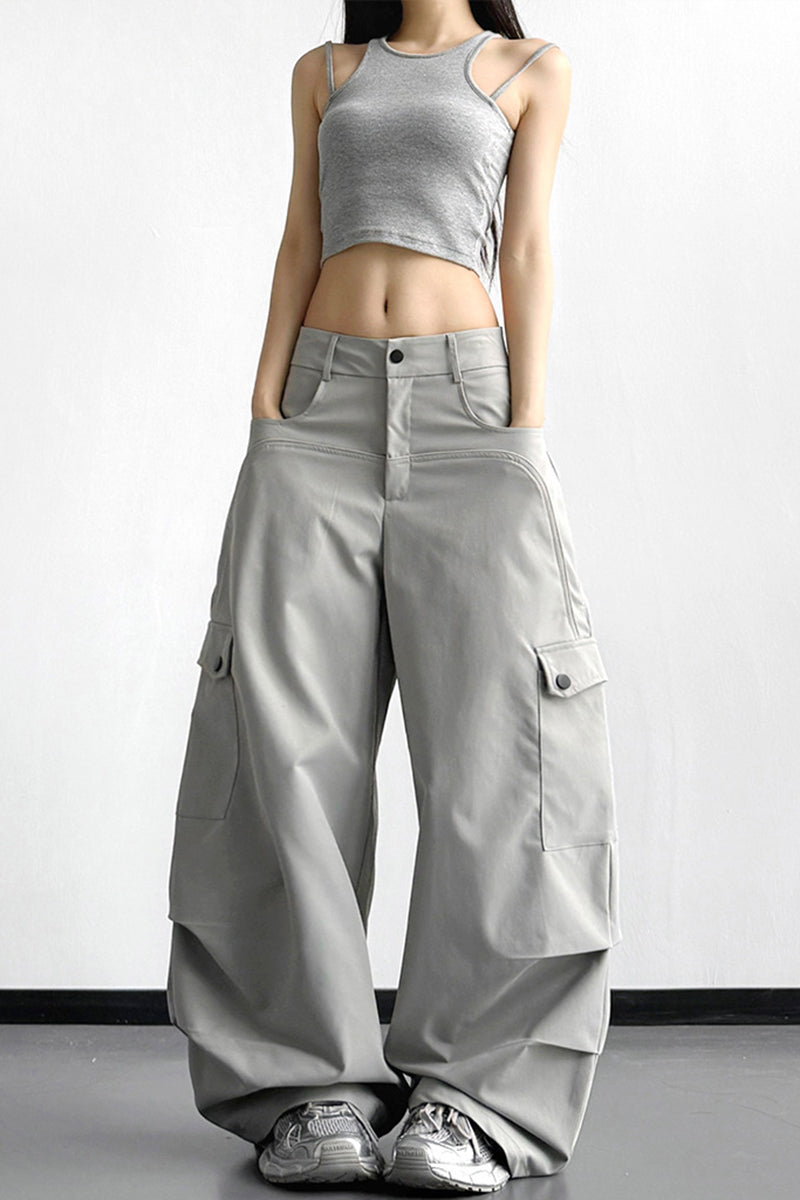 Wide-Leg Cargo Pants