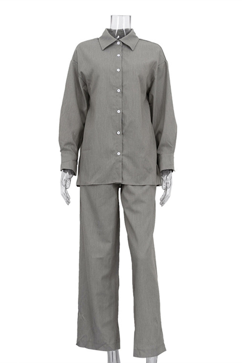 Classic Button-Up Shirt and Pants Set