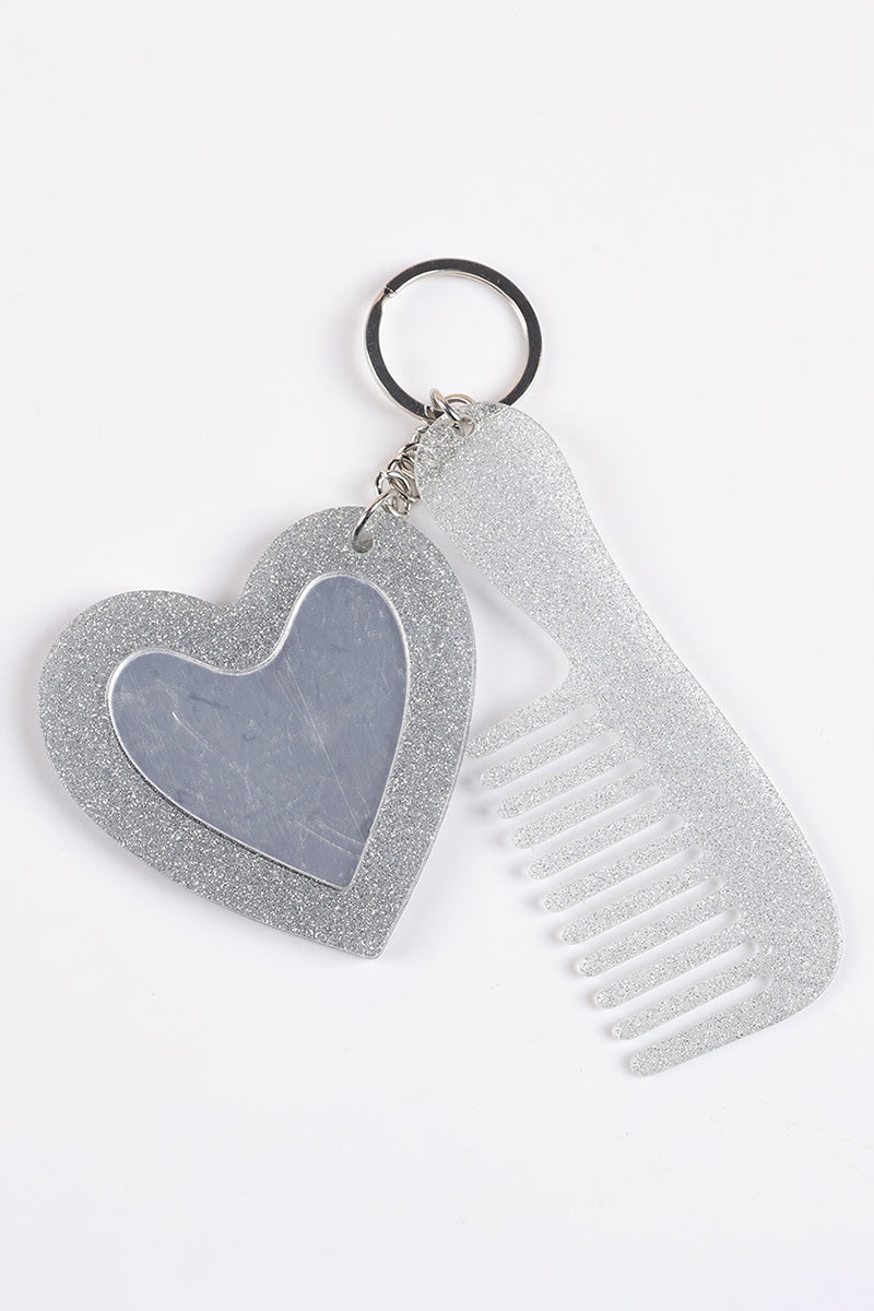 Heart and Comb Keychain Set