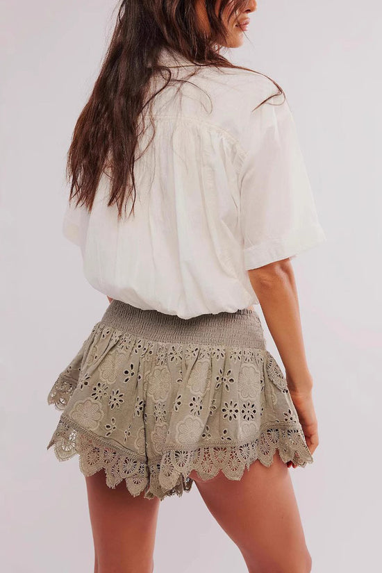 Lace Trim Casual Shorts