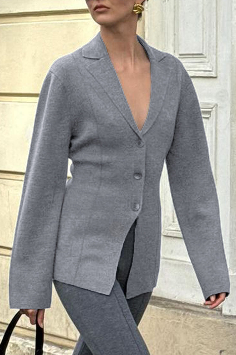 Chic Tailored One-Button Blazer