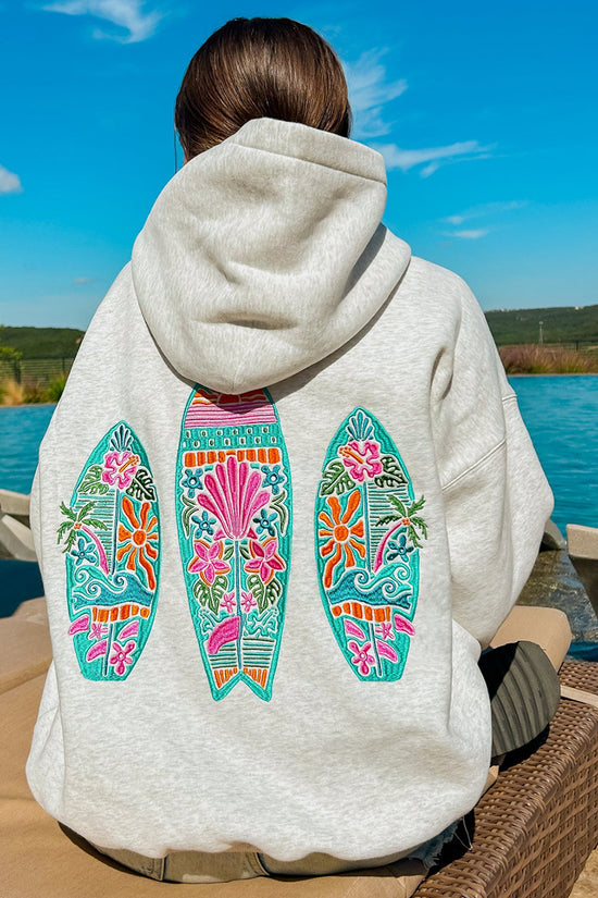Surfboard Pattern Casual Hoodie