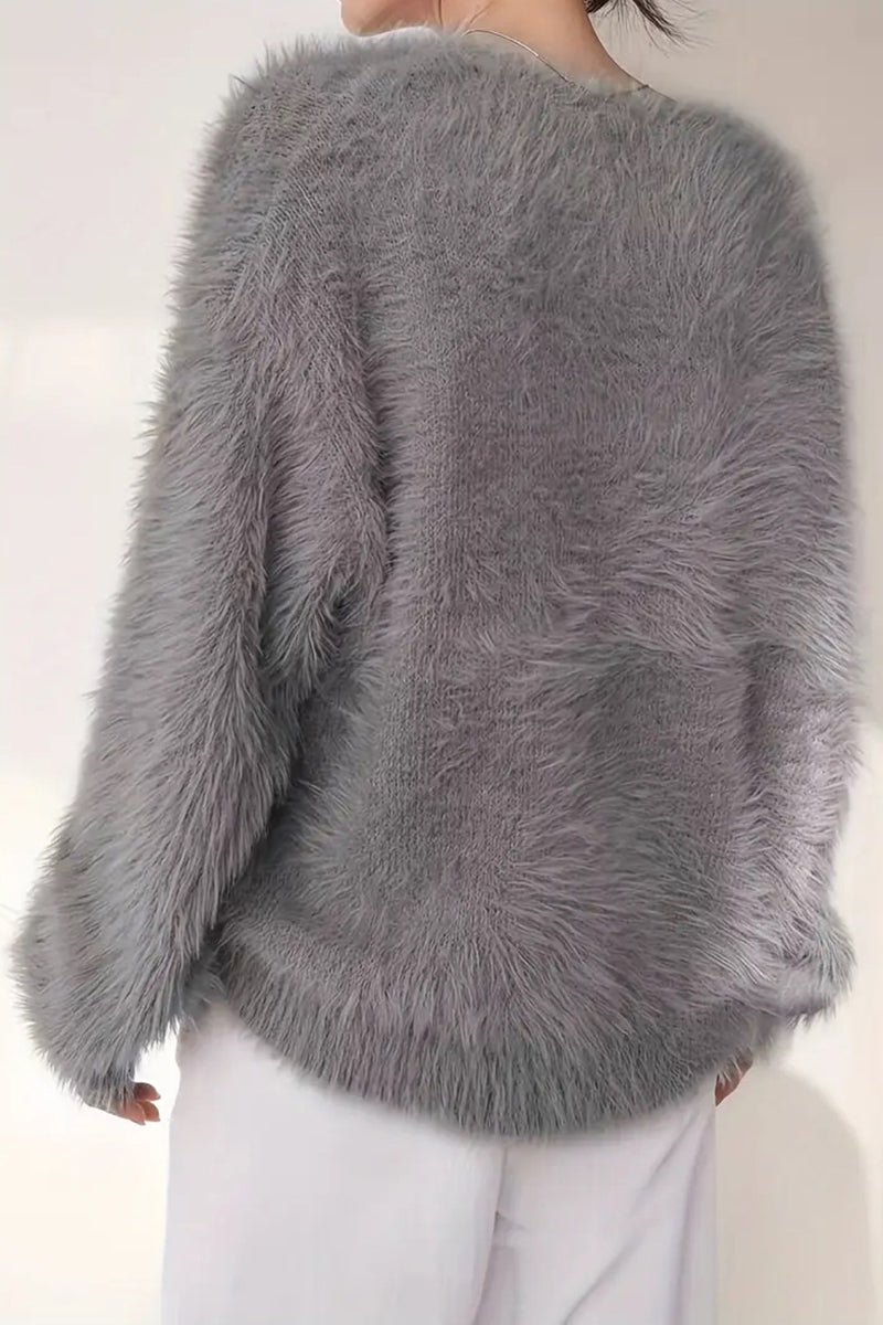 Fuzzy Long Sleeve Cozy Sweater