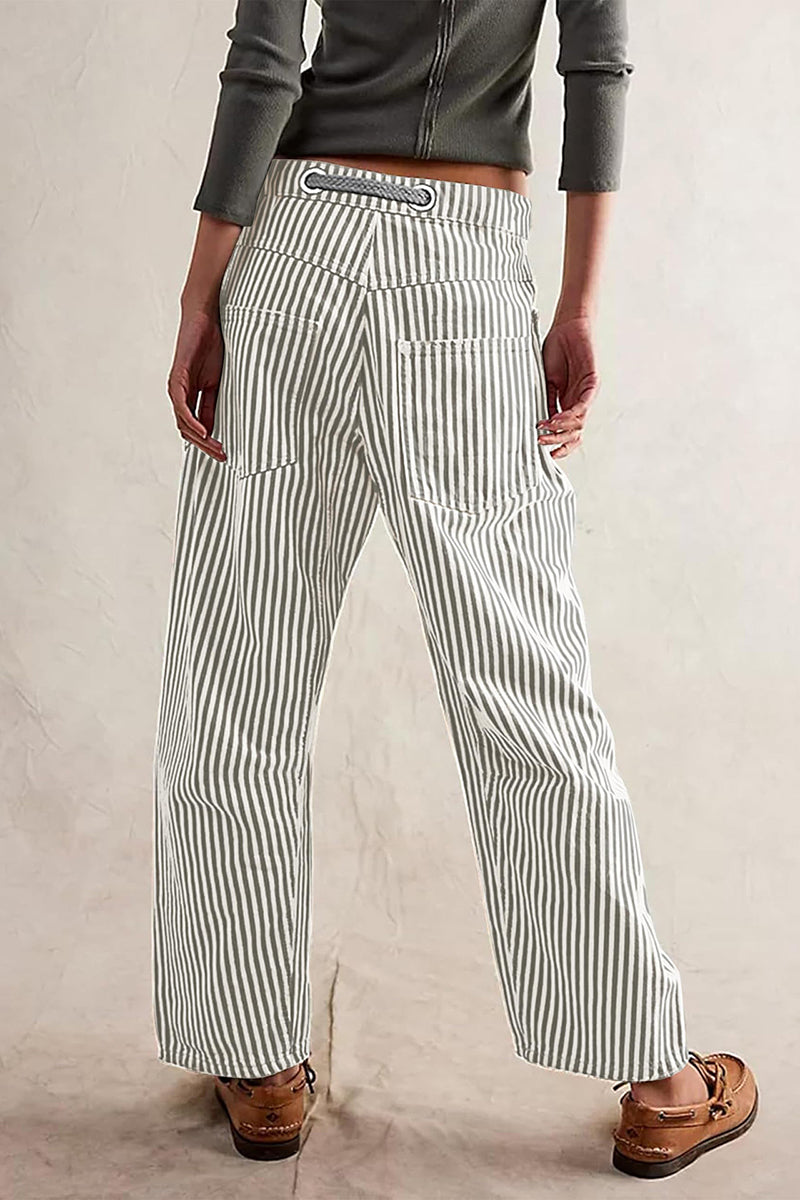Striped Pattern Casual Loose Fit Pants
