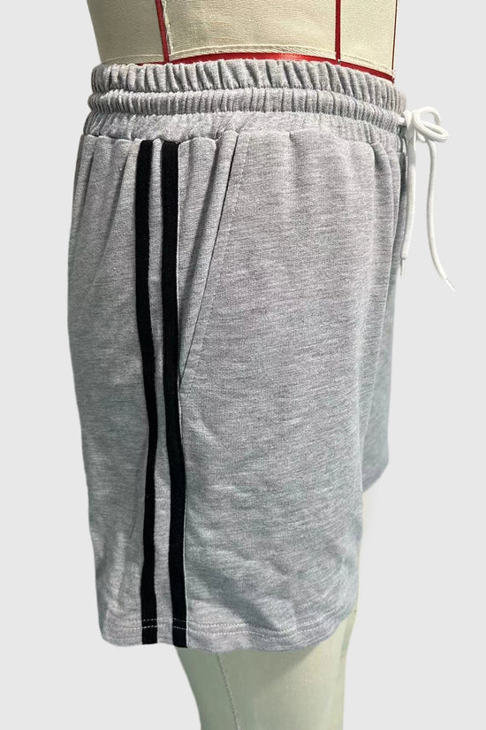 Striped Casual Shorts with Pockets