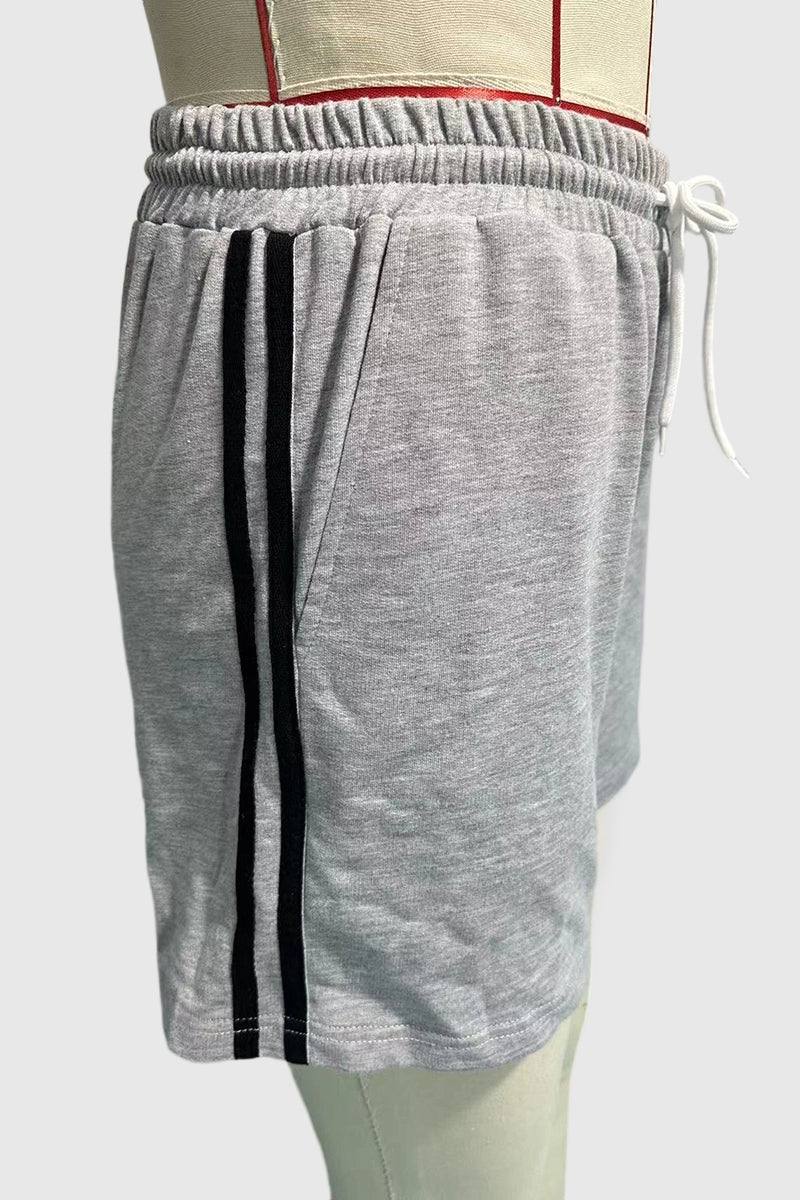 Striped Casual Shorts with Pockets