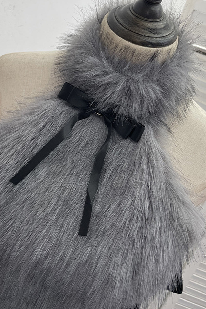 Fluffy Halter Neck Tank with Ribbon Bow