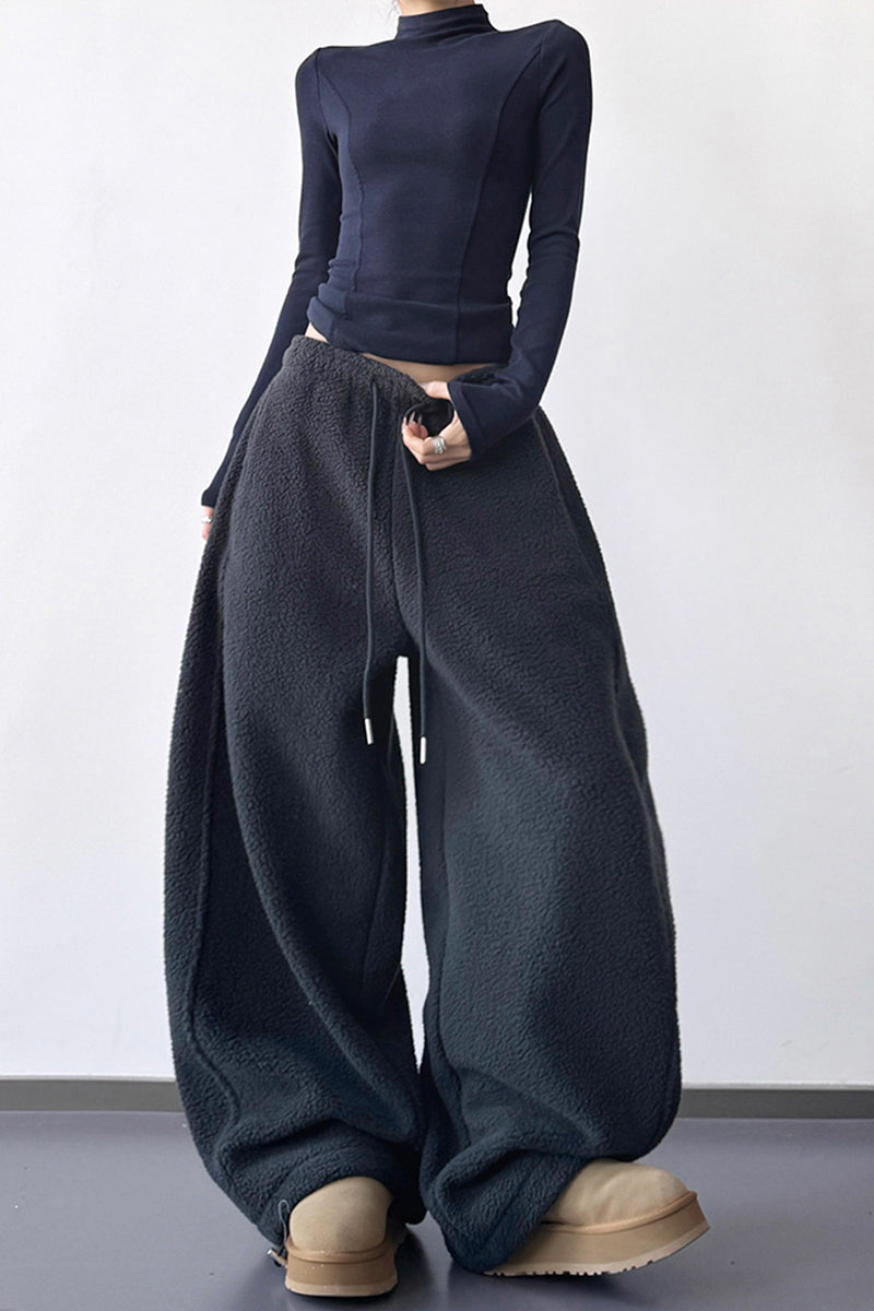 Oversized Drawstring Casual Pants