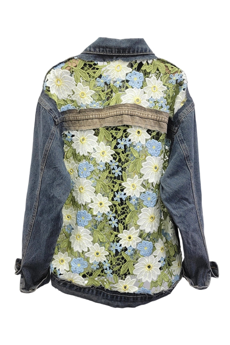 Floral Detail Denim Jacket