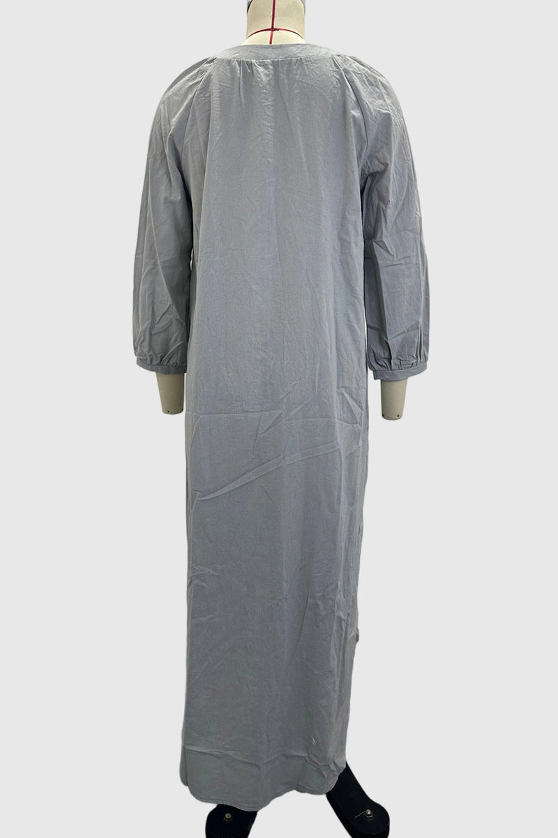 Button-Down Long Sleeve Casual Dress