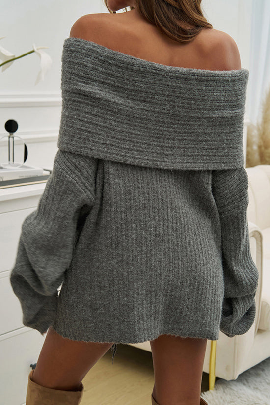 Off-Shoulder Ribbed Sweater