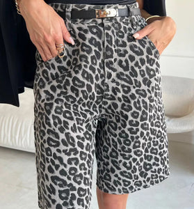 Animal Print Casual Shorts