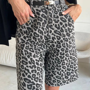 Animal Print Casual Shorts