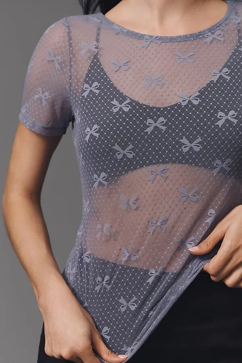 Chic Sheer Lace T-Shirt